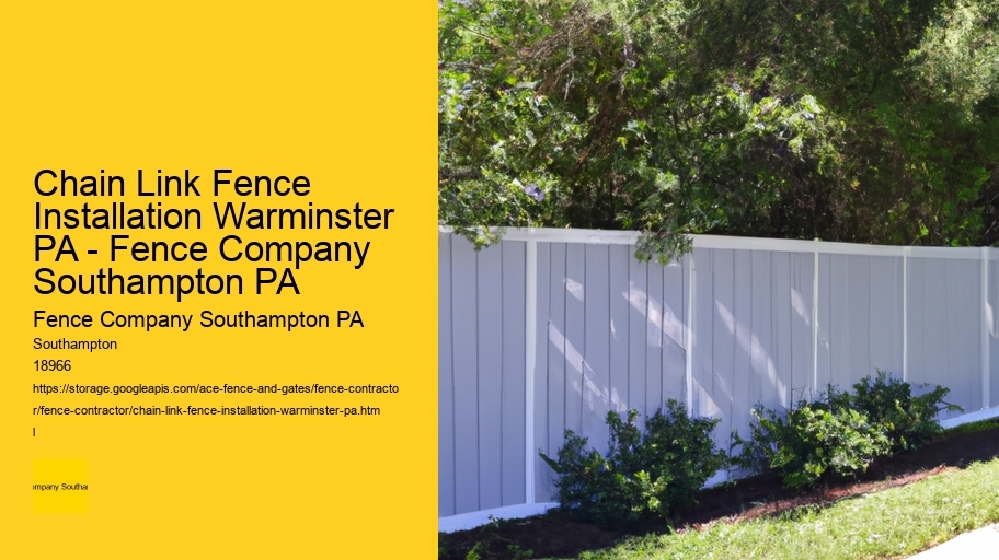 Chain Link Fence Installation Warminster PA - Fence Company Southampton PA