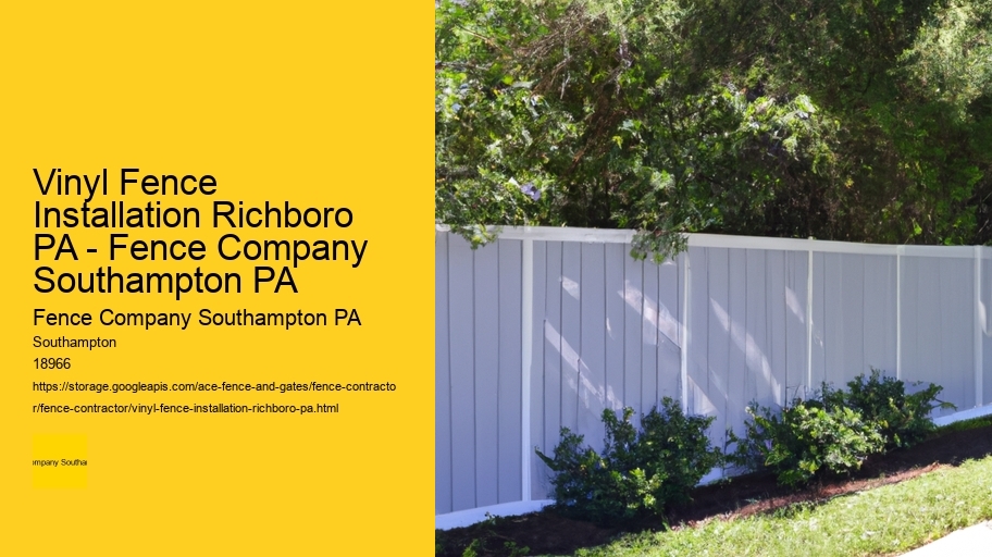 Vinyl Fence Installation Richboro PA - Fence Company Southampton PA